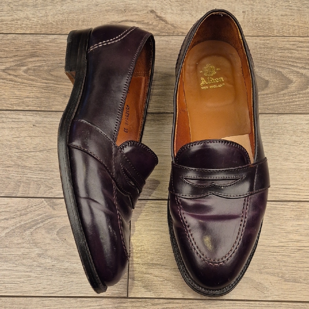 Alden Men's Burgundy/Deep Plum Penny Loafers